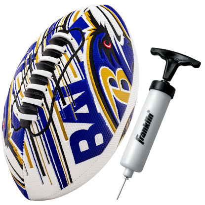 Picture of Franklin Sports NFL Baltimore Ravens Football - Youth Mini Football - 8.5" Football- SPACELACE Easy Grip Texture- Perfect for Kids !