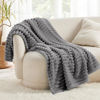 Picture of Bedsure Frost Gray Fleece Blanket for Couch - GentleSoft Cozy Soft Blankets for Women, Cute Small Throws for Girls, 50x70 Inches