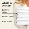 Picture of Split King 7 Piece Sheet Set - Breathable & Cooling Sheets - Hotel Luxury Bed Sheets - 1 Flat Sheet, 2 Fitted Sheets & 4 Pillowcases - Easy Fit, Soft & Wrinkle Free - Split King White Sheets