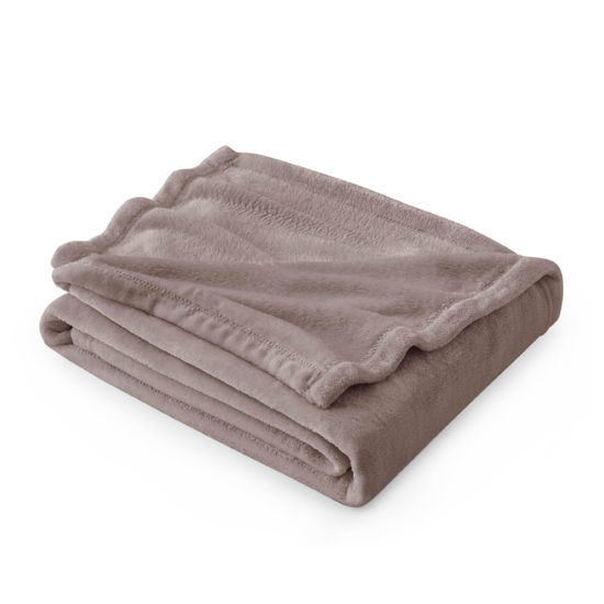 Picture of Bedsure Fleece Blankets Twin Size Mocha Brown - 300GSM Lightweight Plush Fuzzy Cozy Soft Blanket for Bed, Sofa, Couch, Travel, Camping, 60x80 inches