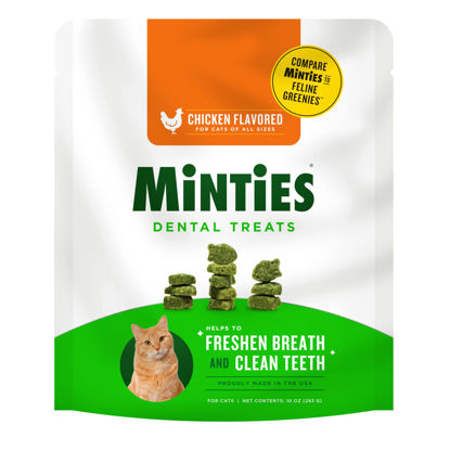 Picture of Minties Dental Treats for Cats, Chicken Flavored Treats for Cats, Freshens Breath and Controls Tartar, 10oz