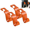 Picture of Amooca Car Seat Headrest Hook 4 Pack Hanger Universal Vehicle Car Storage Organizer for Handbag Purse Coat S Type Checkered Orange