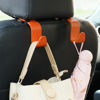 Picture of Amooca Car Seat Headrest Hook 4 Pack Hanger Universal Vehicle Car Storage Organizer for Handbag Purse Coat S Type Checkered Orange