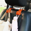 Picture of Amooca Car Seat Headrest Hook 4 Pack Hanger Universal Vehicle Car Storage Organizer for Handbag Purse Coat S Type Checkered Orange