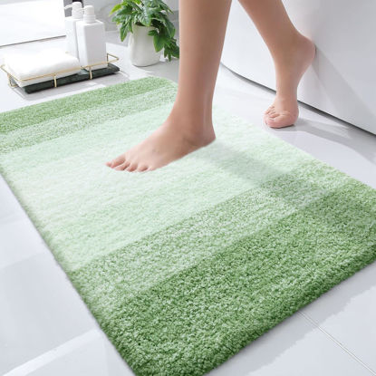 Picture of OLANLY Bathroom Rugs Mat 30x20, Extra Soft Absorbent Microfiber Bath Rugs, Rubber Backing, Quick Dry, Machine Washable Bath Mats for Bathroom Floor, Tub, Shower and Home Decor Accessories, Sage Green