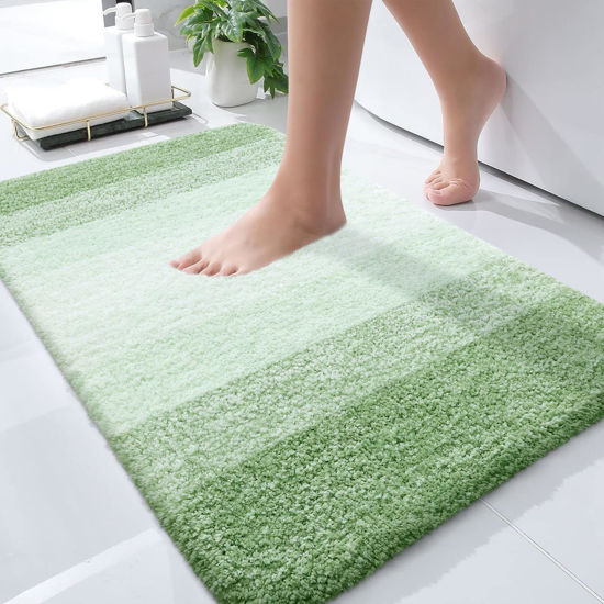 Picture of OLANLY Bathroom Rugs Mat 30x20, Extra Soft Absorbent Microfiber Bath Rugs, Rubber Backing, Quick Dry, Machine Washable Bath Mats for Bathroom Floor, Tub, Shower and Home Decor Accessories, Sage Green