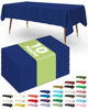 Picture of Pureegg Plastic Table Cloth Disposable 10 Pack, 54 x 108 Inch Table Cloths for Parties, Decorative Tablecloths for Rectangle Tables, Navy Blue Plastic Table Cover, Leakproof & Sturdy, Navy Blue
