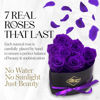 Picture of GLAMOUR BOUTIQUE 7-Piece Flowers Forever Heart Shape Box - Preserved Roses, Immortal Roses That Last A Year - Rose Eternal Preserved Flowers for Delivery Prime Mothers Day & Valentines Day - Purple