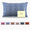 Picture of Mulberry Silk Pillowcase for Hair and Skin Queen Size Leopard Print Silk Pillow Cases with Zipper Soft Breathable Smooth Cooling Silk Pillow Covers for Sleeping (Blue Leopard,20"X 30",1Pcs)