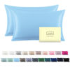 Picture of Silk Pillow Cases 2 Pack Soft Breathable and Sliky King Size Pillow Cases Set of 2,Natural Mulberry Satin Silk Pillowcase with Hidden Zipper for Hair and Skin (Sky Blue,20"X 36",2pcs)