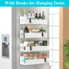 Picture of HuggieGems 4 Pack Magnetic Spice Storage Rack Organizer for Refrigerator and Oven, White Fridge Organizers and Storage