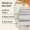 Picture of King 6 Piece Sheet Set - Breathable & Cooling Sheets - Hotel Luxury Bed Sheets - 1 Flat Sheet, 1 Fitted Sheet & 4 Pillowcases - Deep Pocket - Easy Fit, Soft & Wrinkle Free - King French Grey Sheets