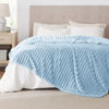 Picture of Bedsure Blue Fleece Blanket for Couch - GentleSoft Cozy Soft Blankets for Women, Cute Small Throws for Girls, Light Blue, 90x90 Inches