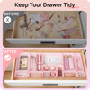 Picture of Vtopmart 25 PCS Plastic Drawer Organizers Set, 4-Size Versatile Bathroom and Vanity Drawer Organizer Trays, Storage Bins for Makeup, Bedroom, Kitchen Gadgets Utensils and Office