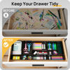 Picture of Vtopmart 25 PCS Office Desk Drawer Organizers Set, 4-Size Versatile Plastic Drawer Organizer Trays, Storage Bins for Desk Accessories Office Organizers and Storage, Bathroom, Makeup, Vanity