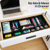 Picture of Vtopmart 25 PCS Office Desk Drawer Organizers Set, 4-Size Versatile Plastic Drawer Organizer Trays, Storage Bins for Desk Accessories Office Organizers and Storage, Bathroom, Makeup, Vanity
