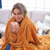 Picture of Bedsure Twin Blanket for Couch - Super Soft Cozy Blankets for Women, Cute Small Throws for Girls, Orange, 60x80 Inches