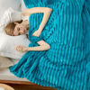 Picture of Bedsure Teal Fleece Blanket for Couch - Super Soft Cozy Queen Blankets for Women, Cute Small Throws for Girls, 90x90 Inches