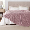 Picture of Bedsure Pink Fleece Blanket for Couch - GentleSoft Cozy Soft Blankets for Women, Cute Small Throws for Girls, 90x90 Inches