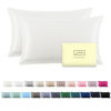 Picture of Silk Pillow Cases 2 Pack Soft Breathable and Sliky Standard Size Pillow Cases Set of 2,Natural Mulberry Satin Silk Pillowcase with Hidden Zipper for Hair and Skin (Ivory,20"X 26",2pcs)
