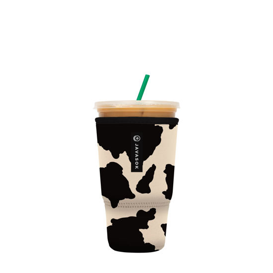Picture of Sok It Java Sok Iced Coffee & Cold Soda Insulated Neoprene Cup Sleeve (Cow Print, XLarge: 38-42oz)
