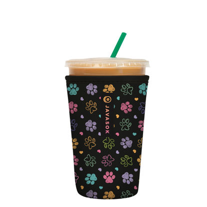 Picture of Sok It Java Sok Iced Coffee & Cold Soda Insulated Neoprene Cup Sleeve (Furry Footprints, Medium: 22-28oz)