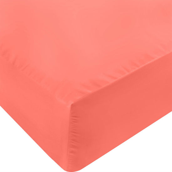 Picture of Utopia Bedding Full Fitted Sheet - Bottom Sheet - Deep Pocket - Soft Microfiber -Shrinkage and Fade Resistant-Easy Care -1 Fitted Sheet Only (Coral)