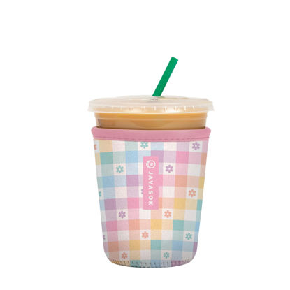 Picture of Sok It Java Sok Iced Coffee & Cold Soda Insulated Neoprene Cup Sleeve (Gingham Flowers, Small: 16-20oz)