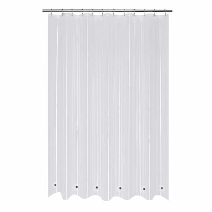 Picture of Mrs Awesome 66x72 Shower Curtain Liner with 6 Magnets Clear Thick PEVA Waterproof Plastic Shower Curtain 66 x 72 inches, Clear