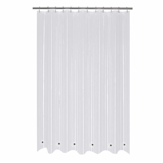 Picture of Mrs Awesome 66x72 Shower Curtain Liner with 6 Magnets Clear Thick PEVA Waterproof Plastic Shower Curtain 66 x 72 inches, Clear