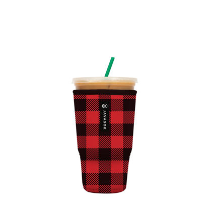 Picture of Sok It Java Sok Iced Coffee & Cold Soda Insulated Neoprene Cup Sleeve (Buffalo Check, XLarge: 38-42oz)