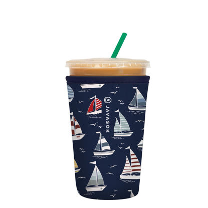 Picture of Sok It Java Sok Iced Coffee & Cold Soda Insulated Neoprene Cup Sleeve (Anchors Away, Medium: 22-28oz)