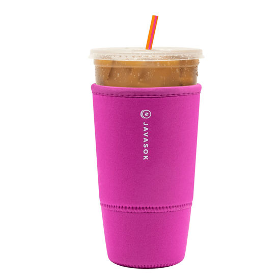 Picture of Sok It Java Sok Iced Coffee & Cold Soda Insulated Neoprene Cup Sleeve (Bright Pink, XXLarge: 44-48oz)