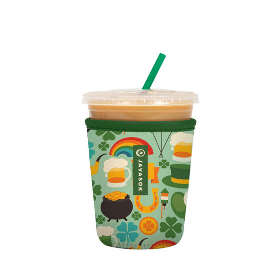 Picture of Sok It Java Sok Iced Coffee & Cold Soda Insulated Neoprene Cup Sleeve (Irish Charm, Small: 16-20oz)