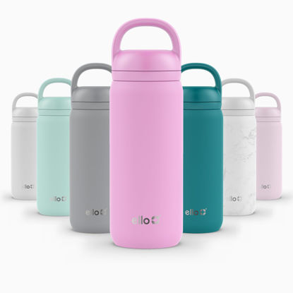 Picture of Ello Cooper Twist 18oz Stainless Steel Water Bottle with Chug Lid | Leak Proof Double Wall Vacuum Insulated | Fits Car Cupholder | Built in Carry Loop | Dishwasher Safe | Bubblegum Pink