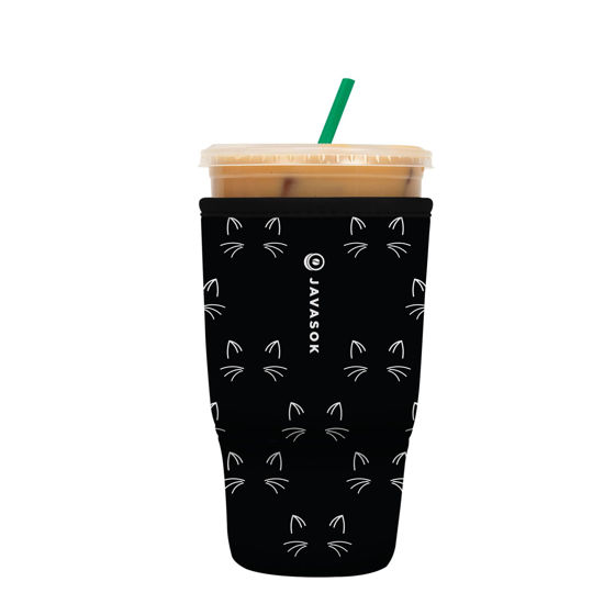 Picture of Sok It Java Sok Iced Coffee & Cold Soda Insulated Neoprene Cup Sleeve (Mystical Meows, Large: 30-32oz)
