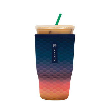 Picture of Sok It Java Sok Iced Coffee & Cold Soda Insulated Neoprene Cup Sleeve (Hexagon Sunset, Large: 30-32oz)