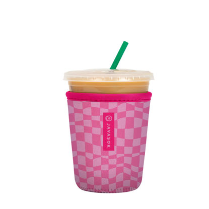 Picture of Sok It Java Sok Iced Coffee & Cold Soda Insulated Neoprene Cup Sleeve (Pink Grand Prix, Small: 16-20oz)
