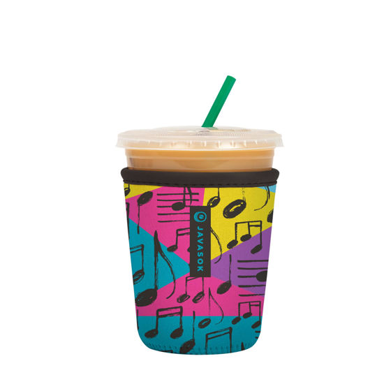 Picture of Sok It Java Sok Iced Coffee & Cold Soda Insulated Neoprene Cup Sleeve (Music to My Ears, Small: 16-20oz)