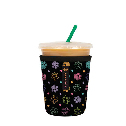 Picture of Sok It Java Sok Iced Coffee & Cold Soda Insulated Neoprene Cup Sleeve (Furry Footprints, Small: 16-20oz)