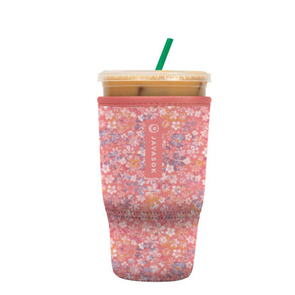 Picture of Sok It Java Sok Iced Coffee & Cold Soda Insulated Neoprene Cup Sleeve (Blushing Blooms, Large: 30-32oz)