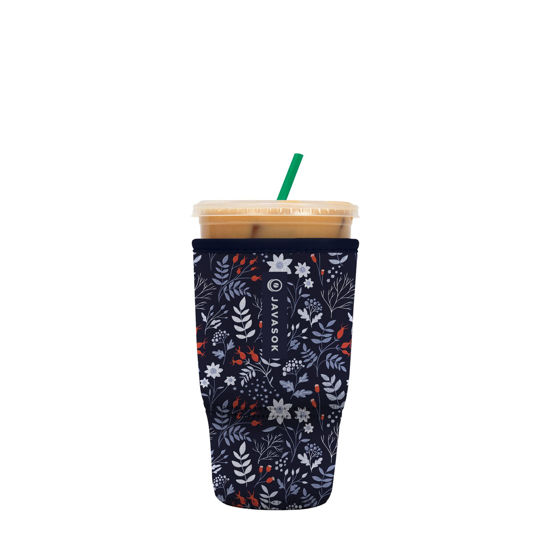 Picture of Sok It Java Sok Iced Coffee & Cold Soda Insulated Neoprene Cup Sleeve (Winter Floral, Large: 30-32oz)