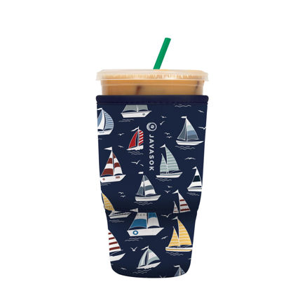 Picture of Sok It Java Sok Iced Coffee & Cold Soda Insulated Neoprene Cup Sleeve (Anchors Away, Large: 30-32oz)