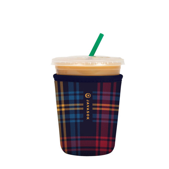 Picture of Sok It Java Sok Iced Coffee & Cold Soda Insulated Neoprene Cup Sleeve (Tartan Royale, Small: 16-20oz)