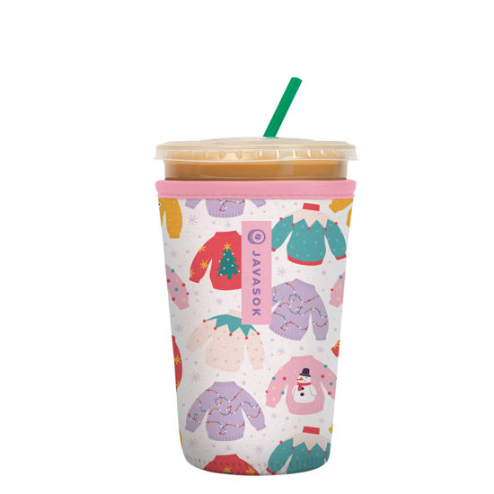 Picture of Sok It Java Sok Iced Coffee & Cold Soda Insulated Neoprene Cup Sleeve (Cozy Knits, Medium: 22-28oz)