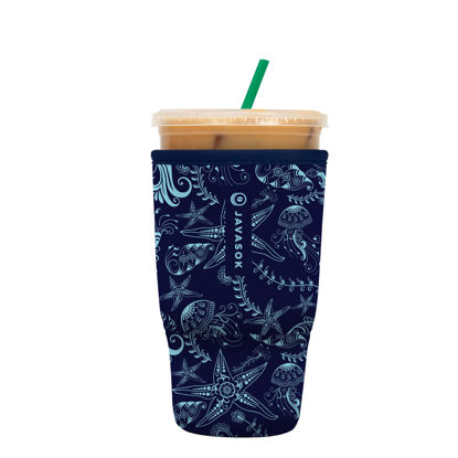 Picture of Sok It Java Sok Iced Coffee & Cold Soda Insulated Neoprene Cup Sleeve (Ocean Oasis, Large: 30-32oz)