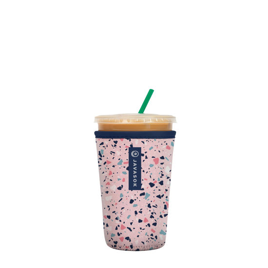 Picture of Sok It Java Sok Iced Coffee & Cold Soda Insulated Neoprene Cup Sleeve (Pink Terrazzo, Medium: 22-28oz)