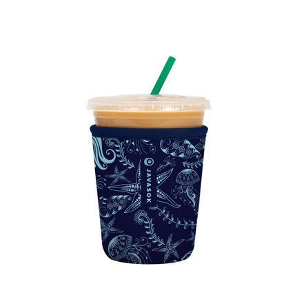 Picture of Sok It Java Sok Iced Coffee & Cold Soda Insulated Neoprene Cup Sleeve (Ocean Oasis, Small: 16-20oz)