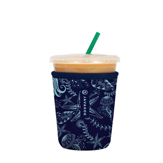 Picture of Sok It Java Sok Iced Coffee & Cold Soda Insulated Neoprene Cup Sleeve (Ocean Oasis, Small: 16-20oz)