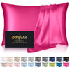 Picture of Silk Pillowcase for Hair and Skin, Mulberry Silk Pillow Cases Standard Size, Anti Acne Cooling Sleep Both Sides Natural Silk Satin Pillow Covers with Hidden Zipper, Gifts for Women Men, Hot Pink